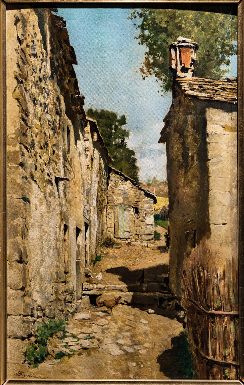 Hospodářská budova v Settignanu, kolem roku 1862 (olej na plátně naneseno na panelu) od Telemaco Signorini