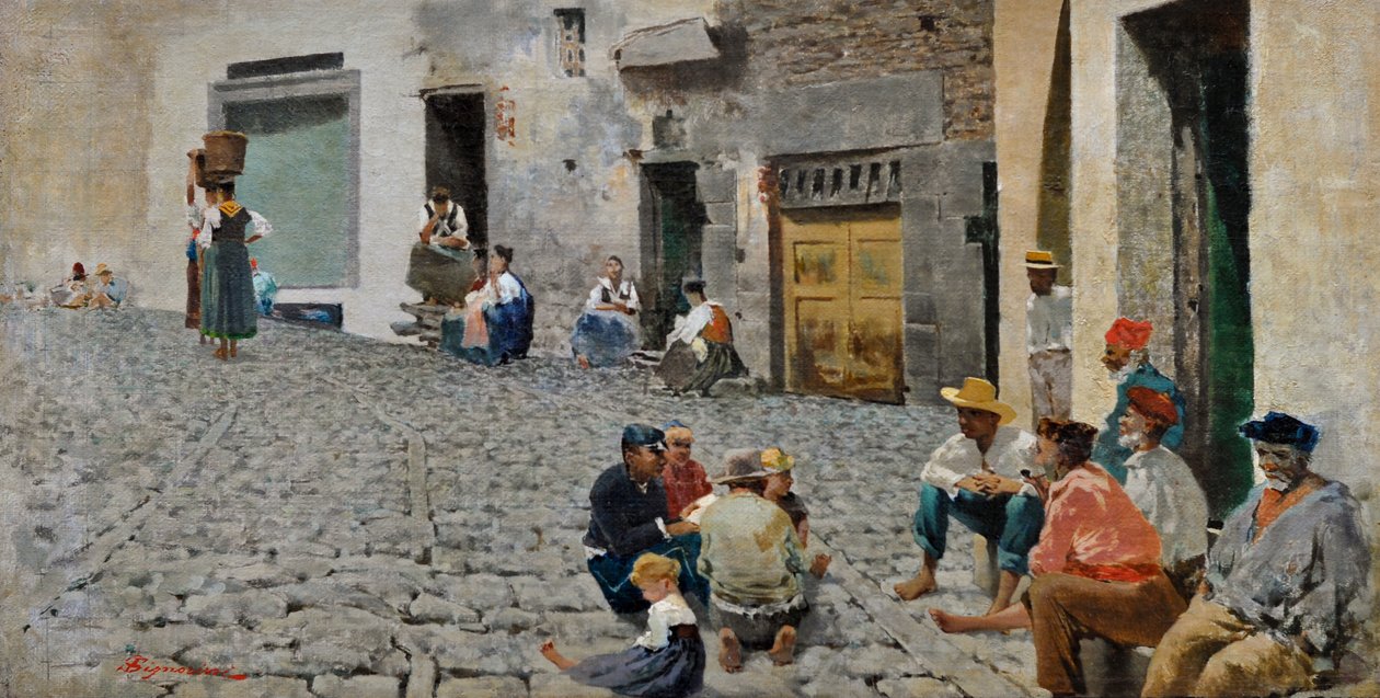 Námořníci v Riomaggiore, asi 1892-93 (olej na plátně) od Telemaco Signorini