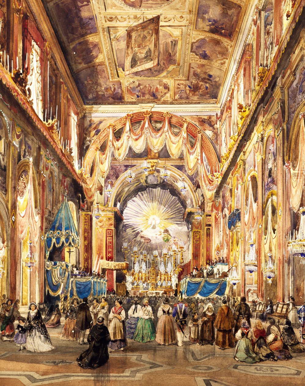 Interiér kostela St. Paolo Maggiore v Neapoli od Teodoro Duclere