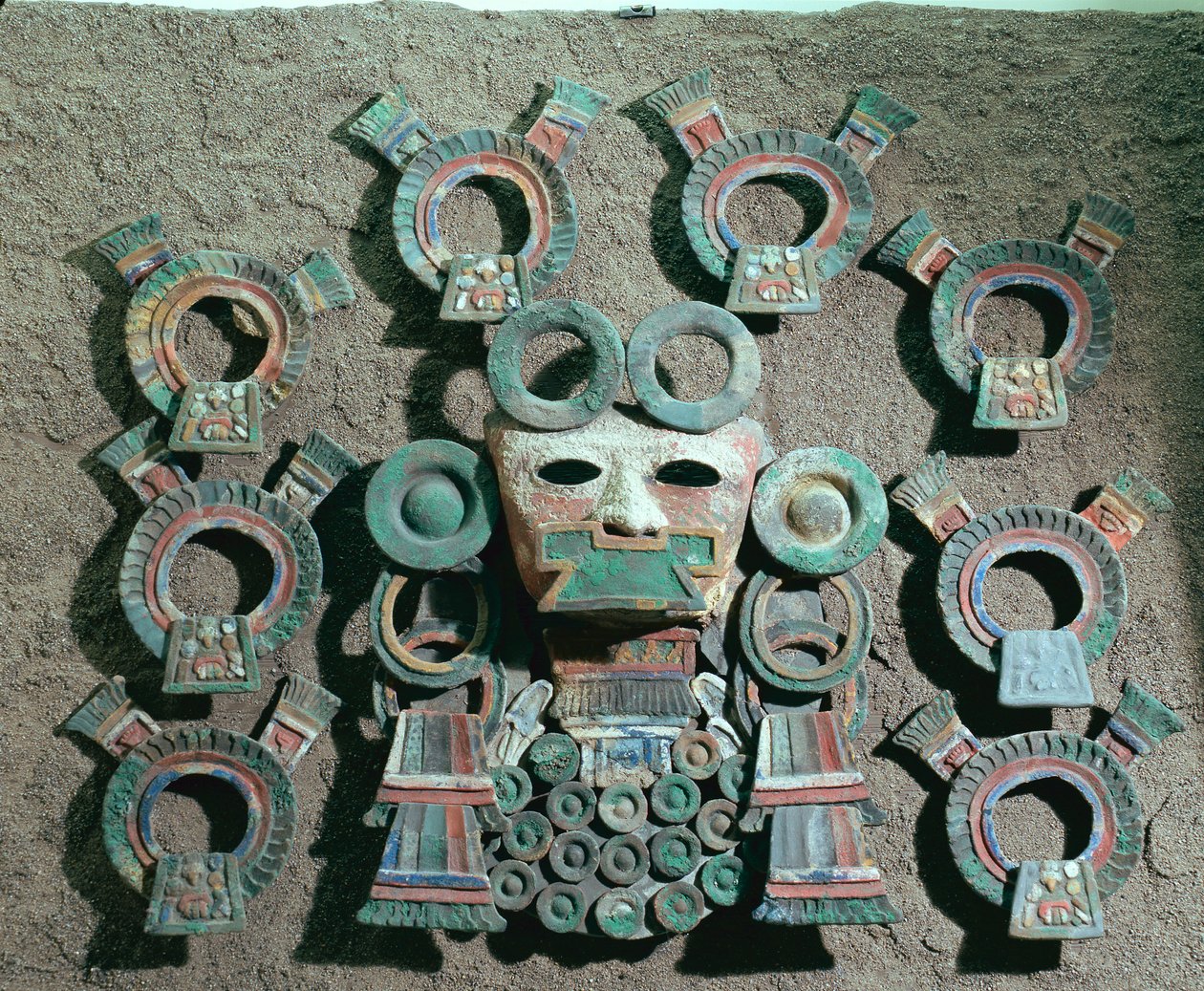 Kadidlo (detail), cca 350-550 (polychromovaná terakota) od Teotihuacan