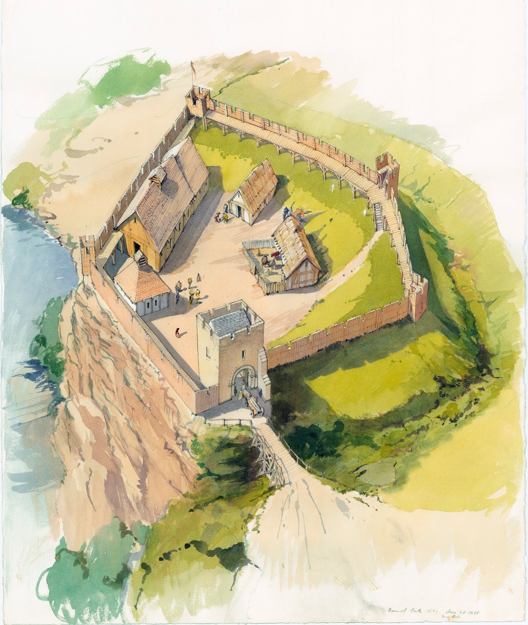 Hrad Barnard, Durham, c1100 od Terry Ball
