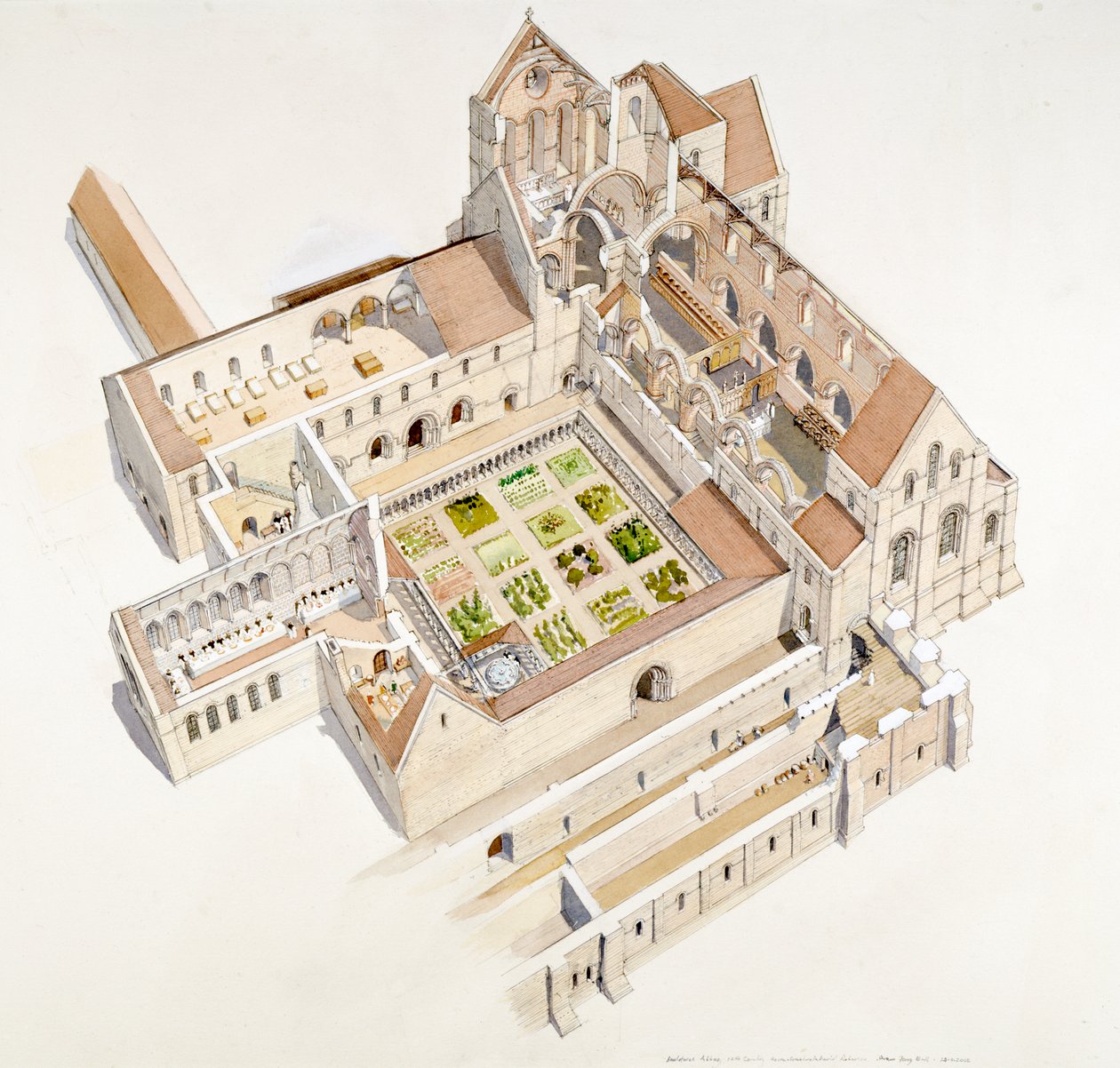Buildwas Abbey, 12. století, c1990-2010 od Terry Ball