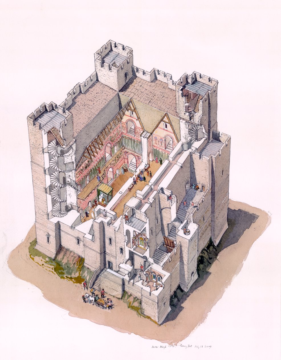 Dover Castle Keep c1190, c1990-2010 od Terry Ball