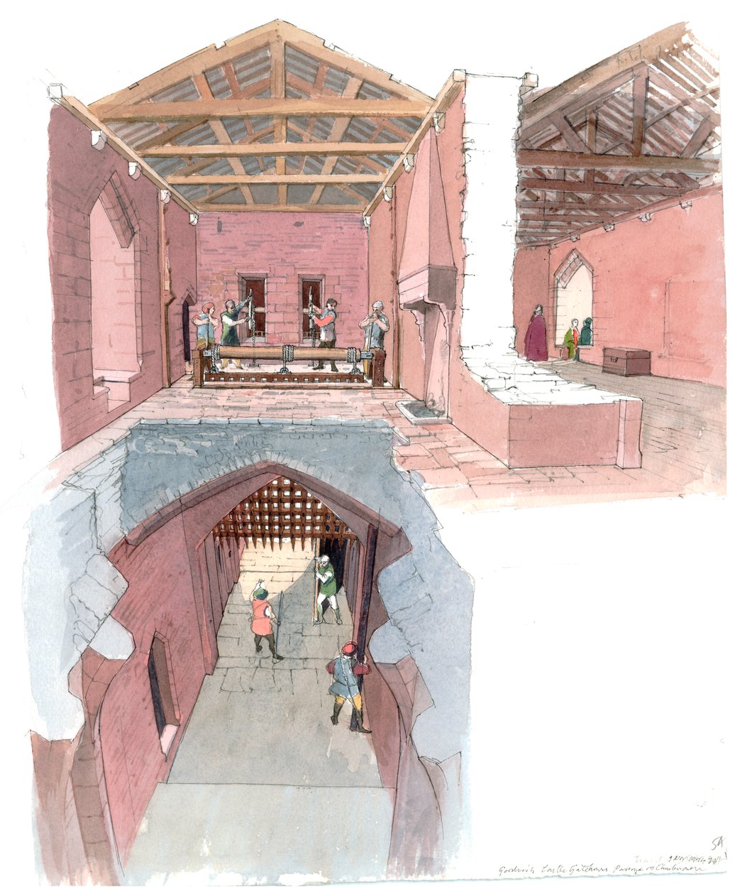 Zámek Goodrich, c12. století, 1990-2010 od Terry Ball