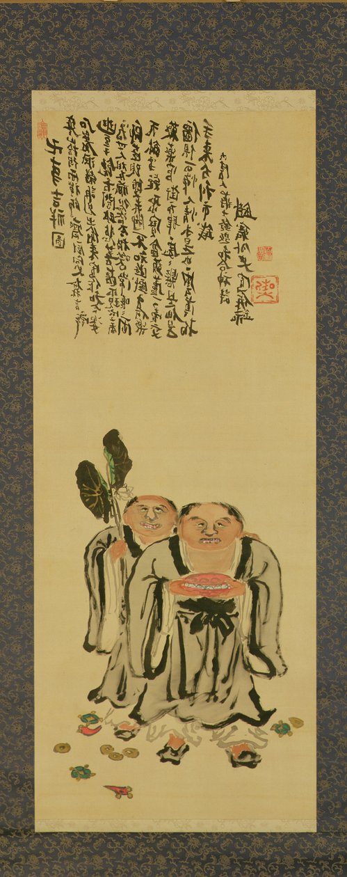 Kanzan a Jittoku od Tessai Tomioka (1836-1924) od Tessai Tomioka