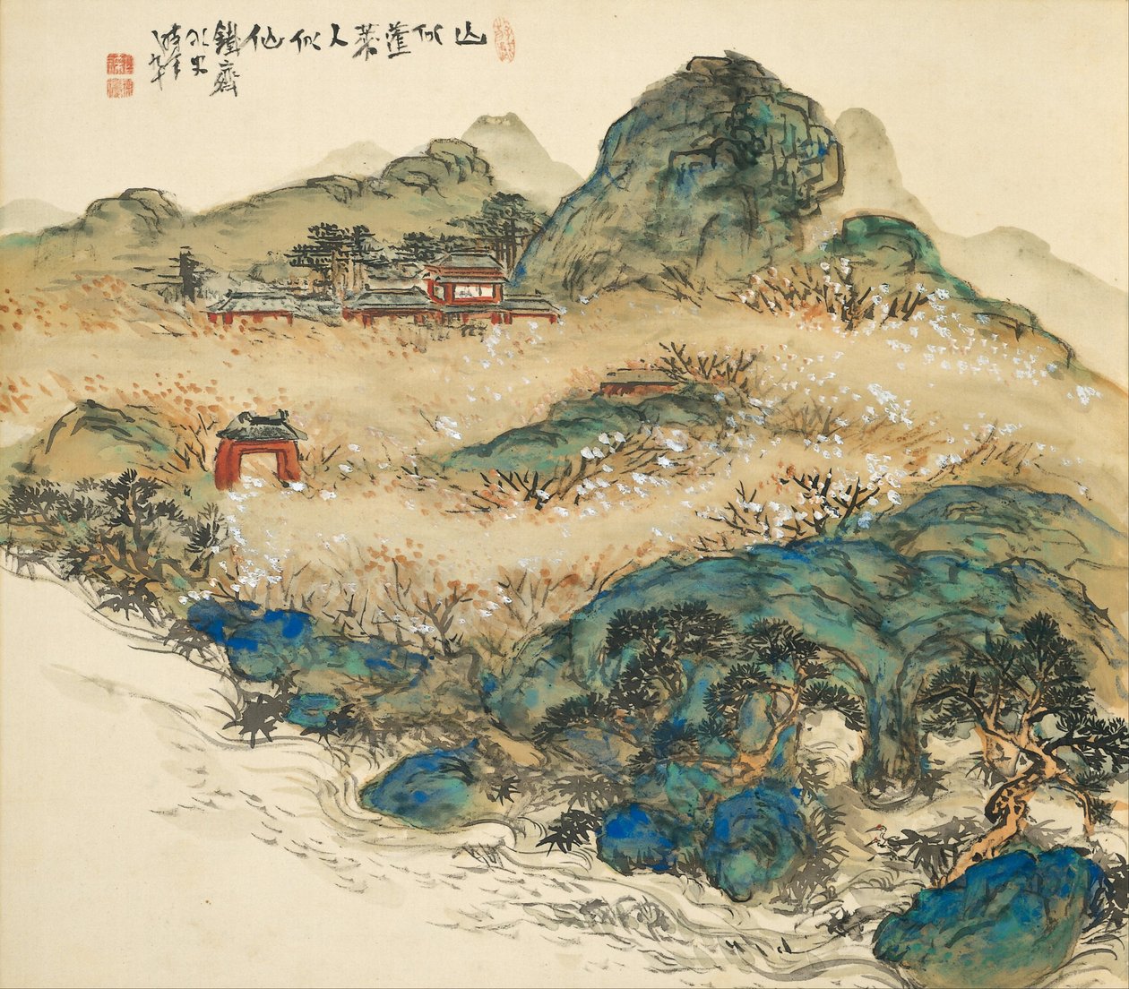 Mount Penglai Hora nesmrtelných, 1924 od Tessai Tomioka
