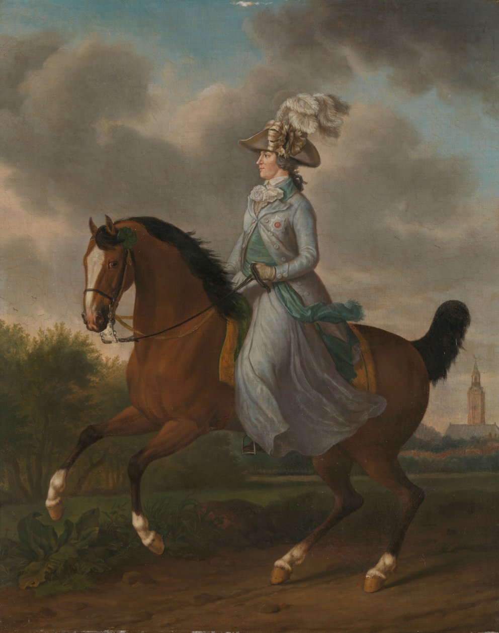 Frederika Sophia Wilhelmina z Pruissie (1751-1820), jezdecký portrét manželky prince Willema V. od Tethart Philip Christian Haag