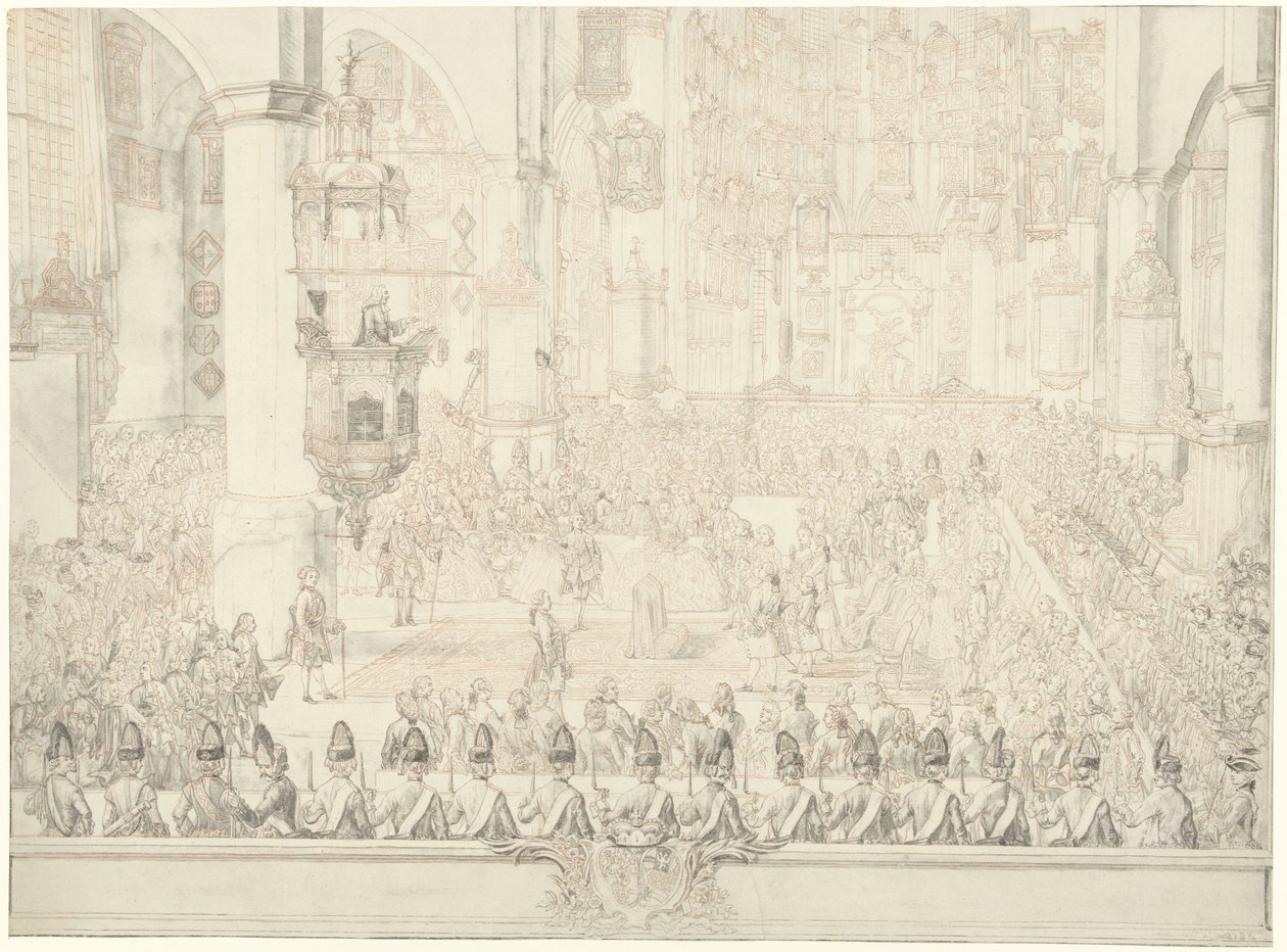 Sňatek Karla Christiana van Nassau-Weilburga s princeznou Karolínou, 1760 od Tethart Philip Christian Haag