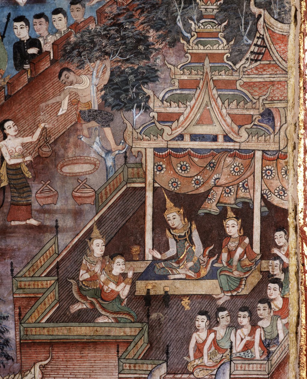 Detail nástěnné malby od Thai School