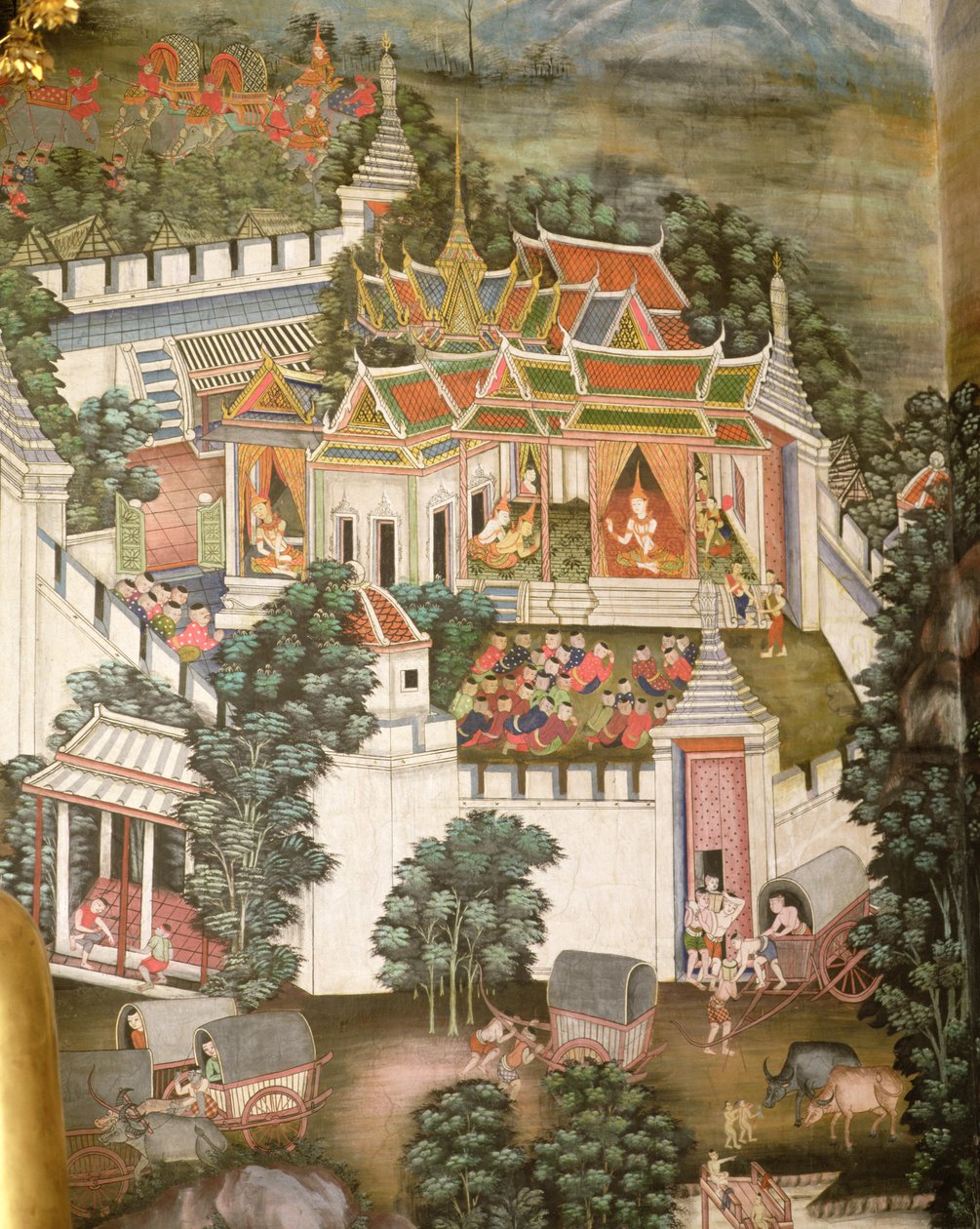 Opevněný palác (nástěnná malba) od Thai School