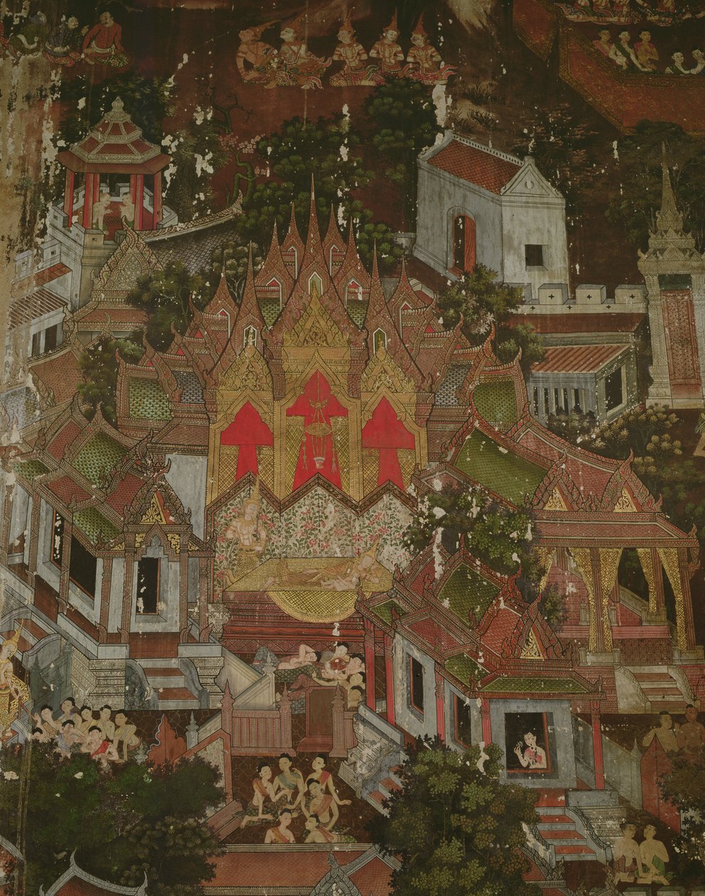 Narození prince, Wat Suthat, Bangkok od Thai School