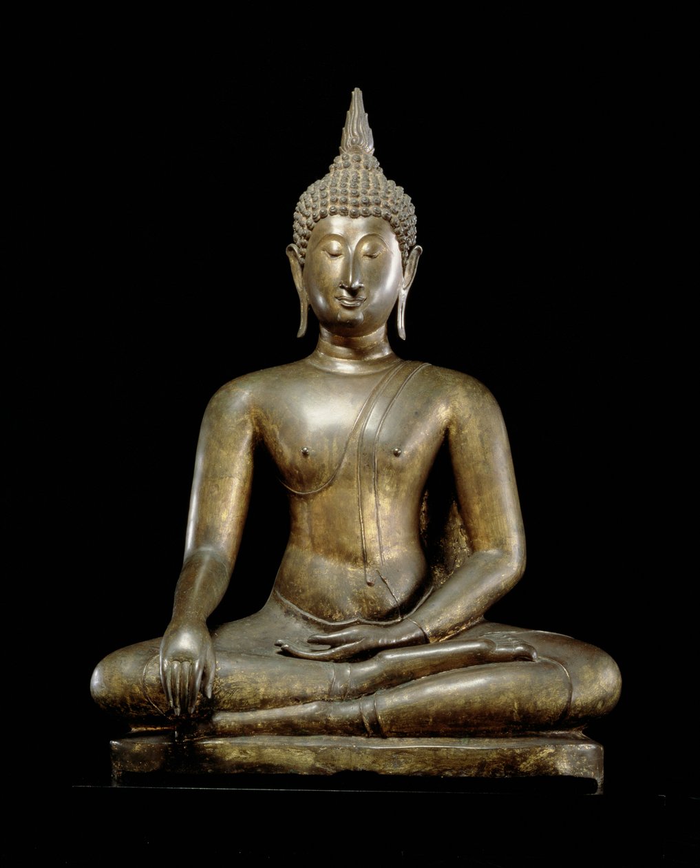 Buddha v okamžiku vítězství, Sukhothai styl (olovnatý bronz) od Thai School
