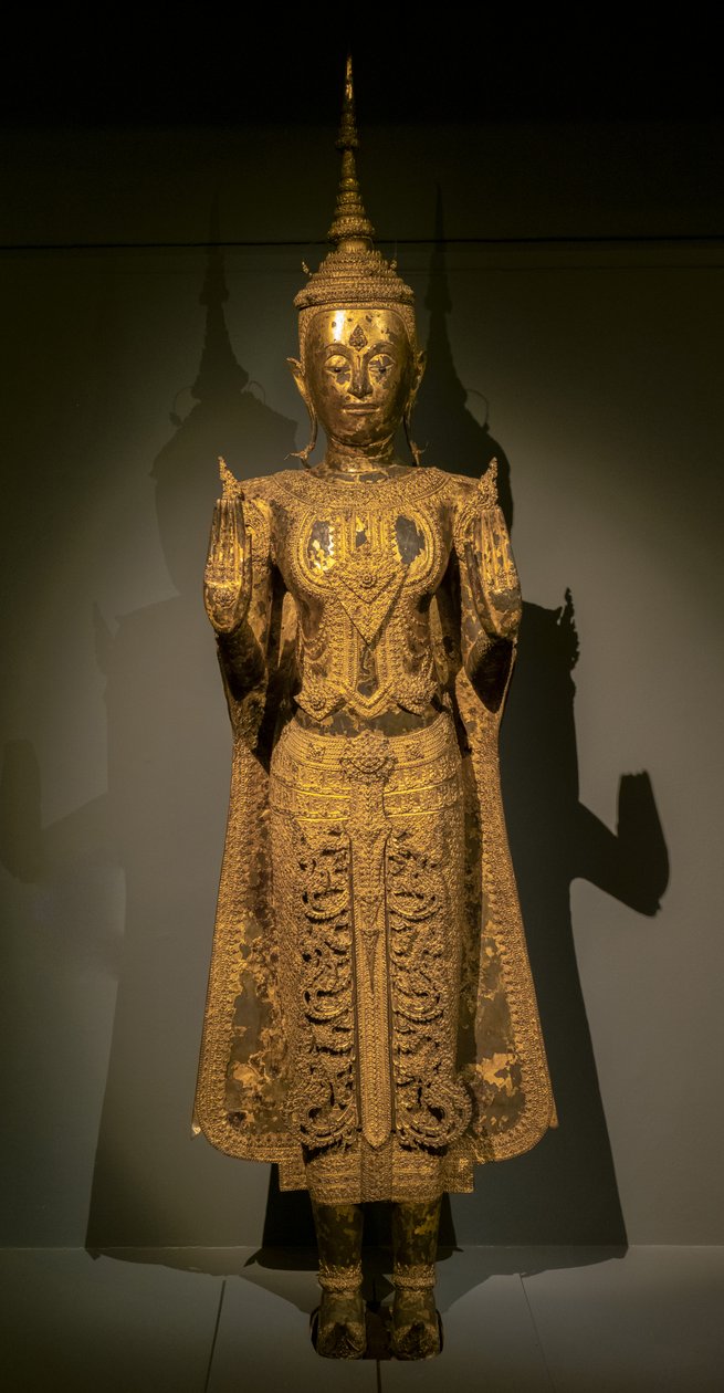 Buddhův průvod, který je gestem absence strachu z obou rukou od Thai School