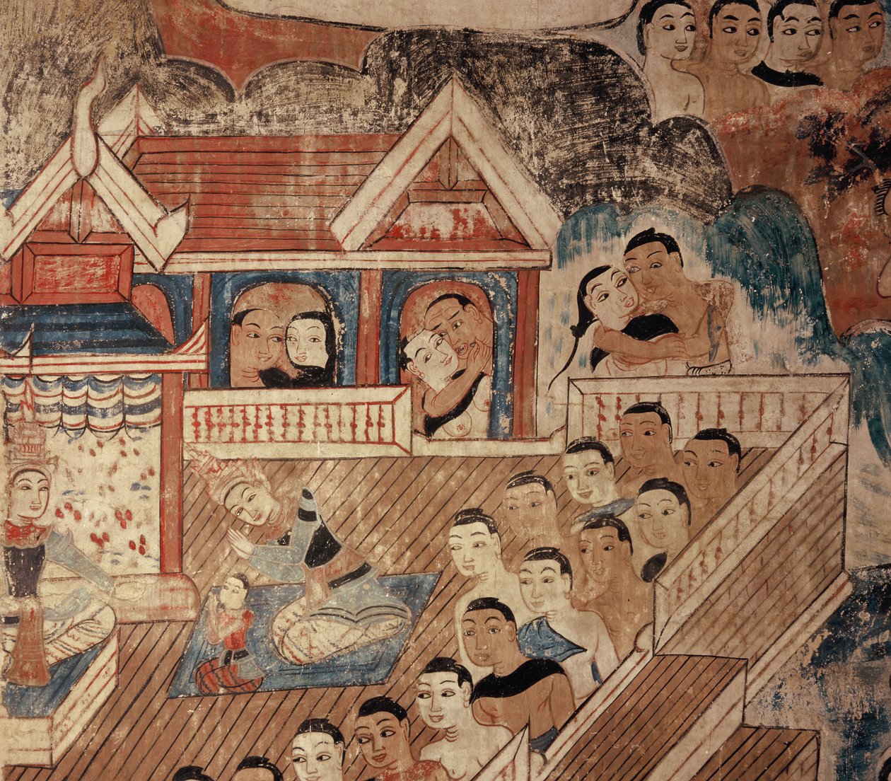 Detail nástěnné malby od Thai School
