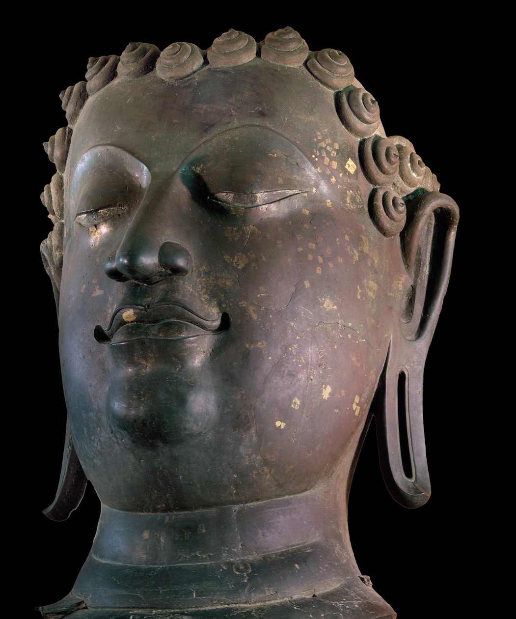 Obří hlava Buddhy, Lanna styl (bronz) od Thai School