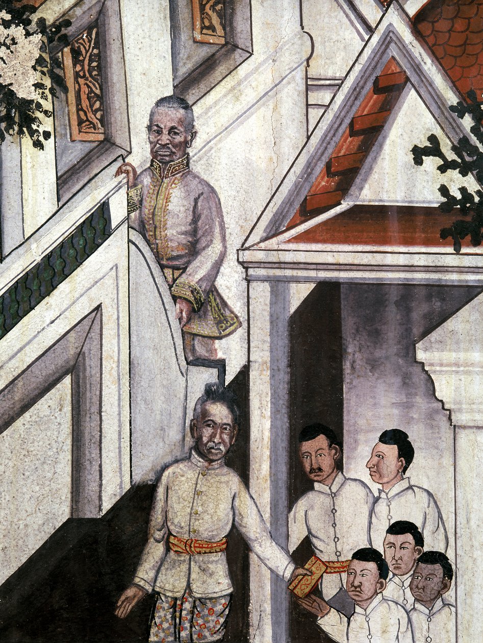 Portrét krále Mongkuta podle fotografií (nástěnná malba) od Thai School
