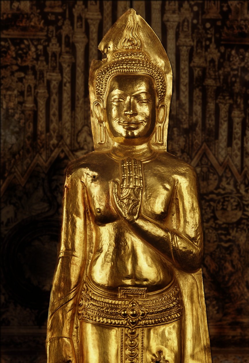 Stojící Buddha, konec 13. - začátek 14. století (zlato) od Thai School