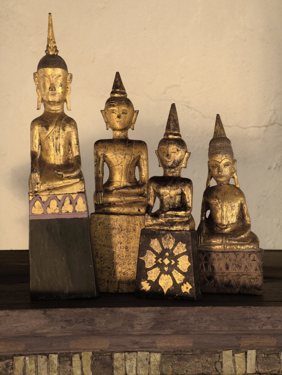 Dřevění votivní Buddhové, severní Thajsko (dřevo) od Thai School