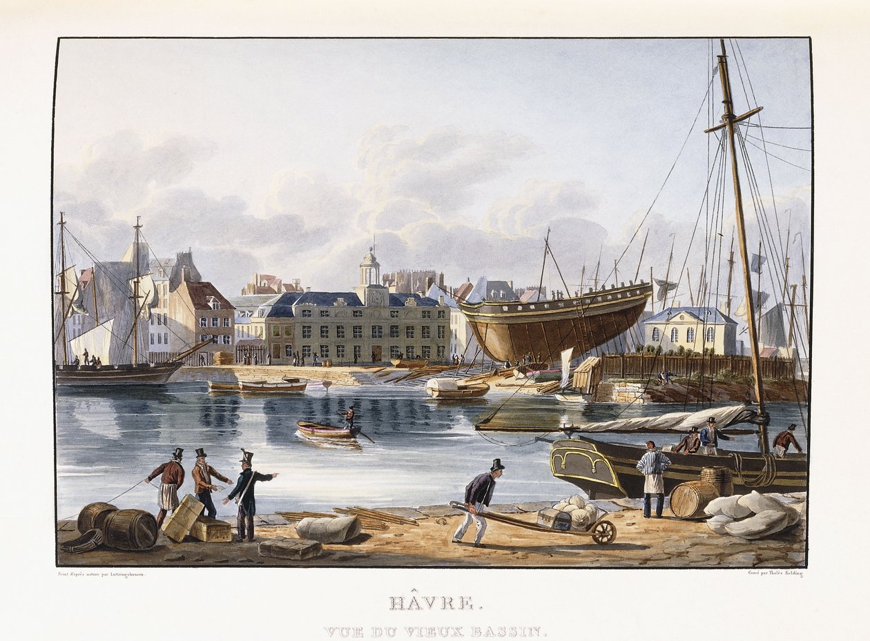 Le Havre, při pohledu ze starého doku, 1823-1826 od Thales Fielding
