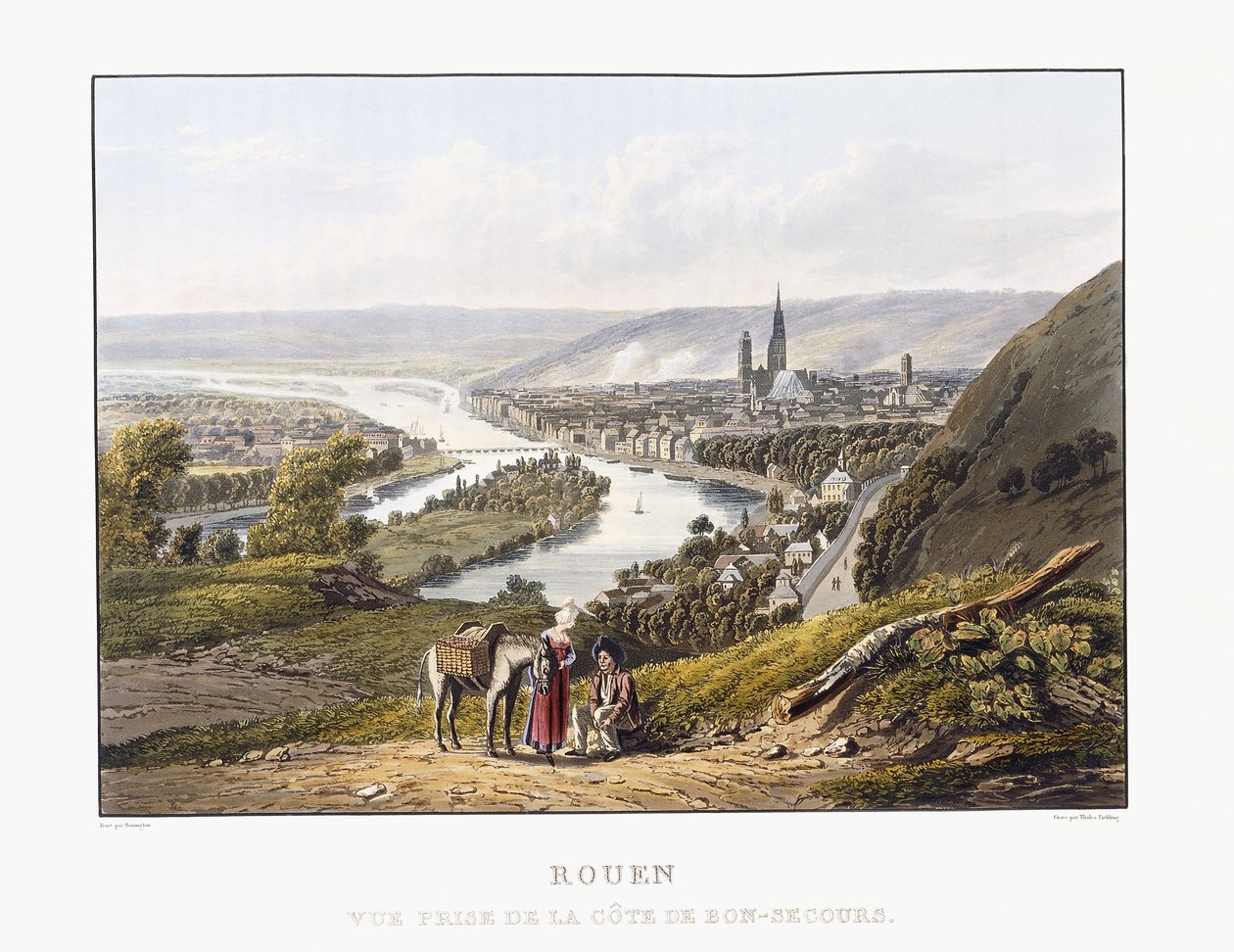 Rouen, při pohledu z Bon-Secours, 1823-1826 od Thales Fielding