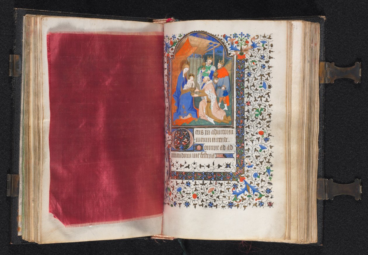 Kniha hodin Použití Paříže: Fol. 66v, zdobený okraj, c. 1420. od The Bedford Master