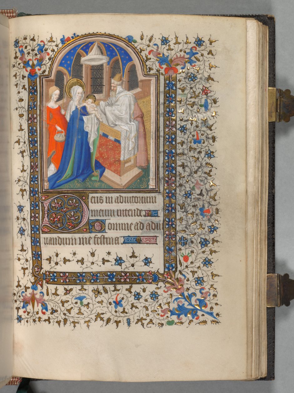 Kniha hodin Použití Paříže: Fol. 72r, Prezentace v chrámu, c. 1420. od The Bedford Master