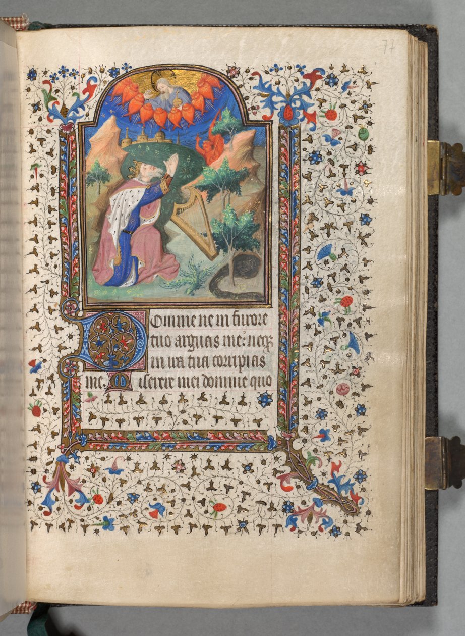 Kniha hodin Použití Paříže: Fol. 77r, David, c. 1420. od The Bedford Master