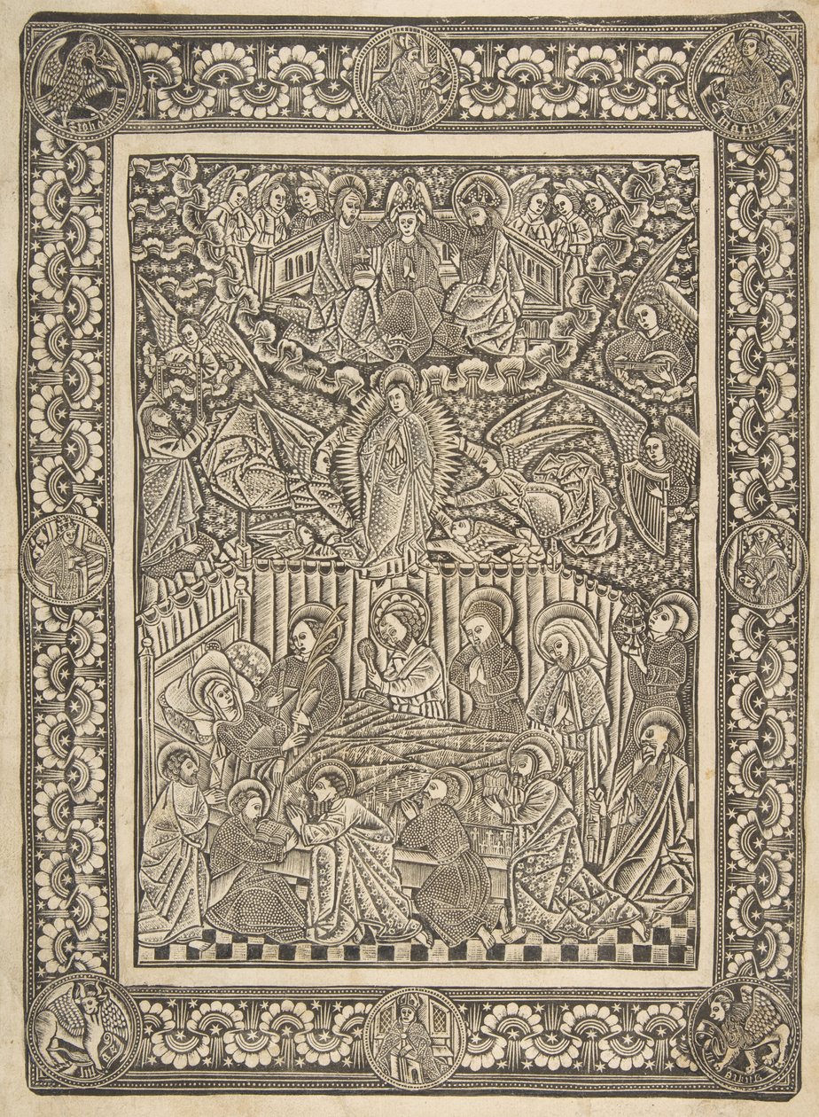 Smrt, Nanebevzetí a korunování Panny, ca. 1470-85. od The Master of the Mountainlike Clouds