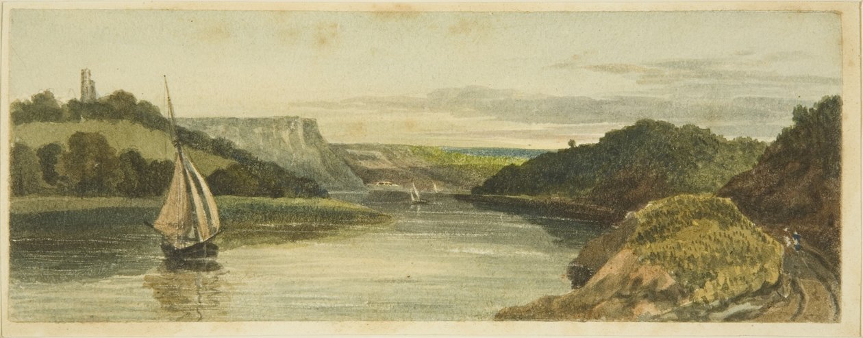 Avon pod mořskými hradbami, cca 1820 (tužka a akvarel na papíře) od The Rev. John Eagles