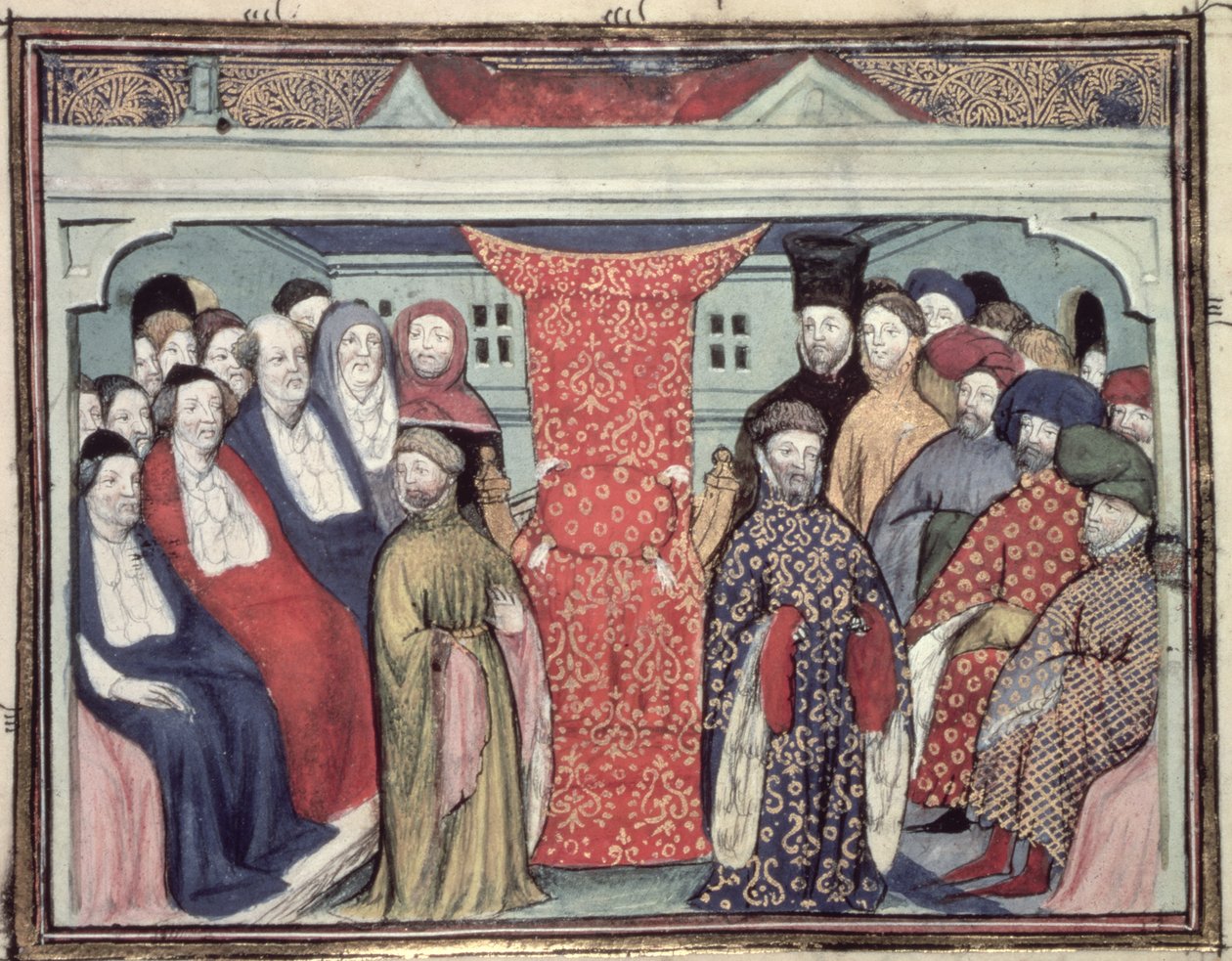 Harl 1319 f.57 Parlament ve Westminsteru sesazuje Richarda II. a prohlašuje vévodu z Lancasteru králem Jindřichem IV. od The Virgil Master