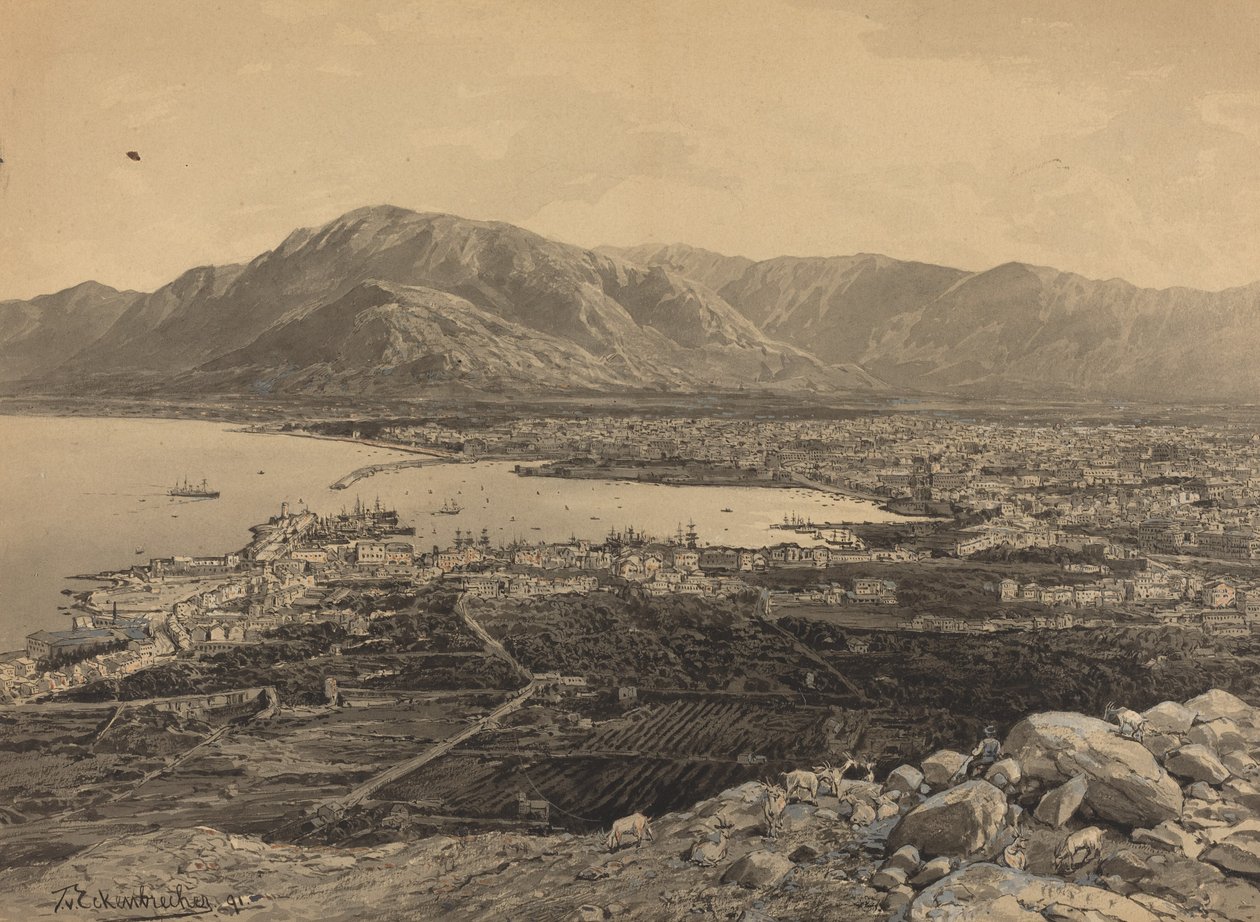 Přístav Pireus, 1891. od Themistocles von Eckenbrecher
