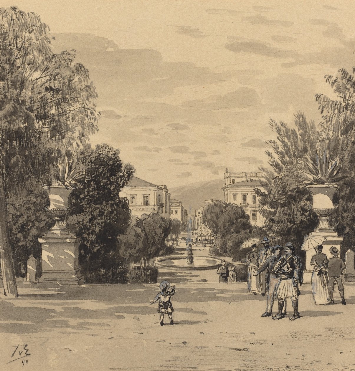 Pohled ze starého královského paláce na Hermesstreet, 1890. od Themistocles von Eckenbrecher