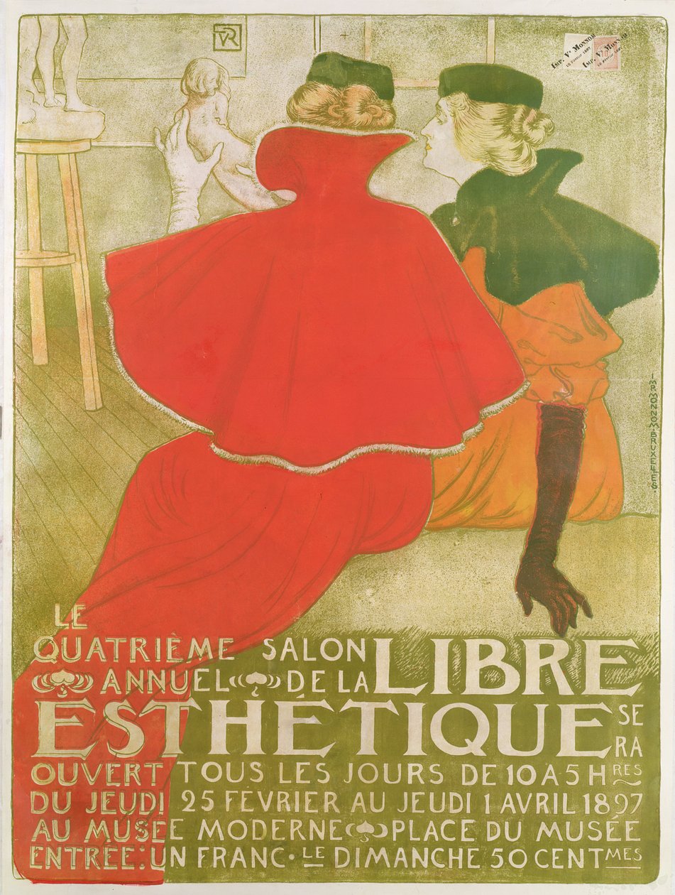 Plakátová reklama „Čtvrtý výroční salon de la Libre Esthetique“, 1897 od Théo van Rysselberghe