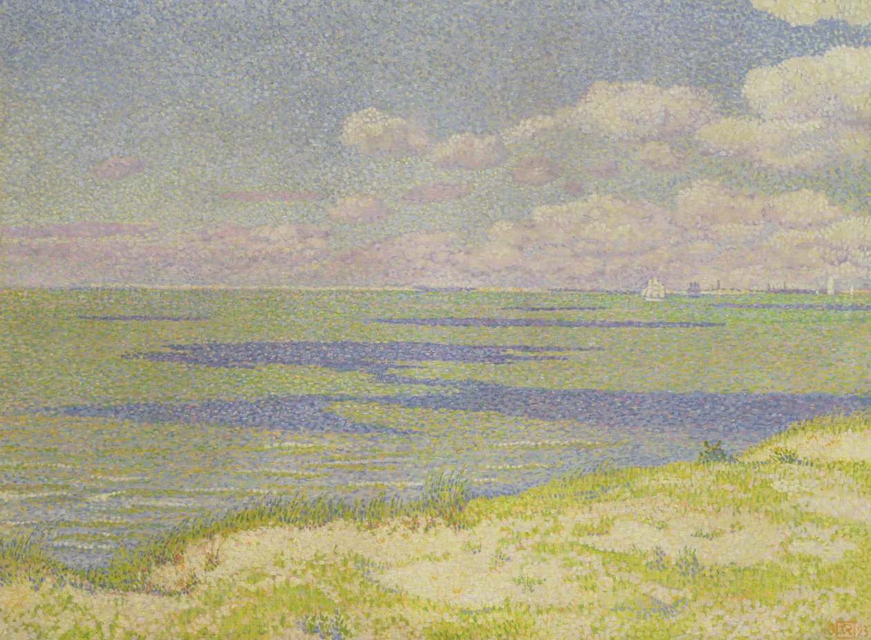 Pohled na řeku Scheldt, 1893 od Théo van Rysselberghe