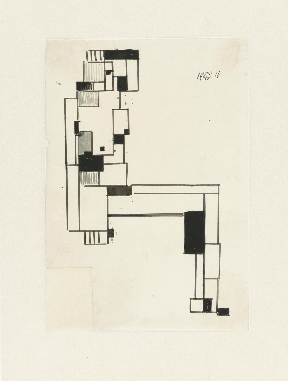 Sedící ženský akt s rukou na hlavě Sedící ženský akt od Theo van Doesburg (signed by artist)