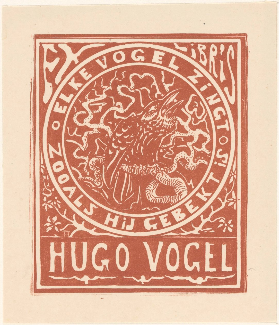 Ex libris van Hugo Vogel od Theo van Hoytema