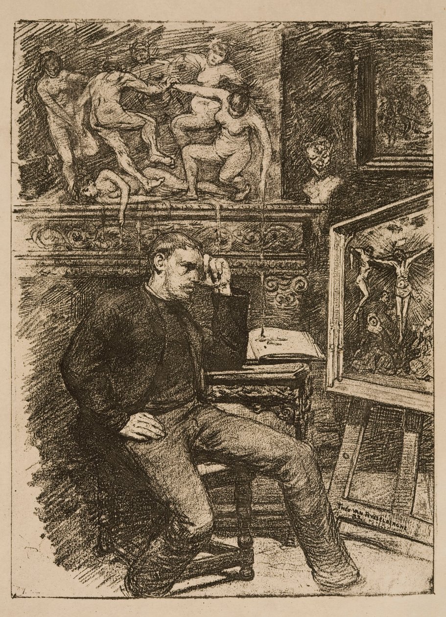 Frontispis k novele „Contes de minuit“ od Emile Verhaerena od Théo van Rysselberghe