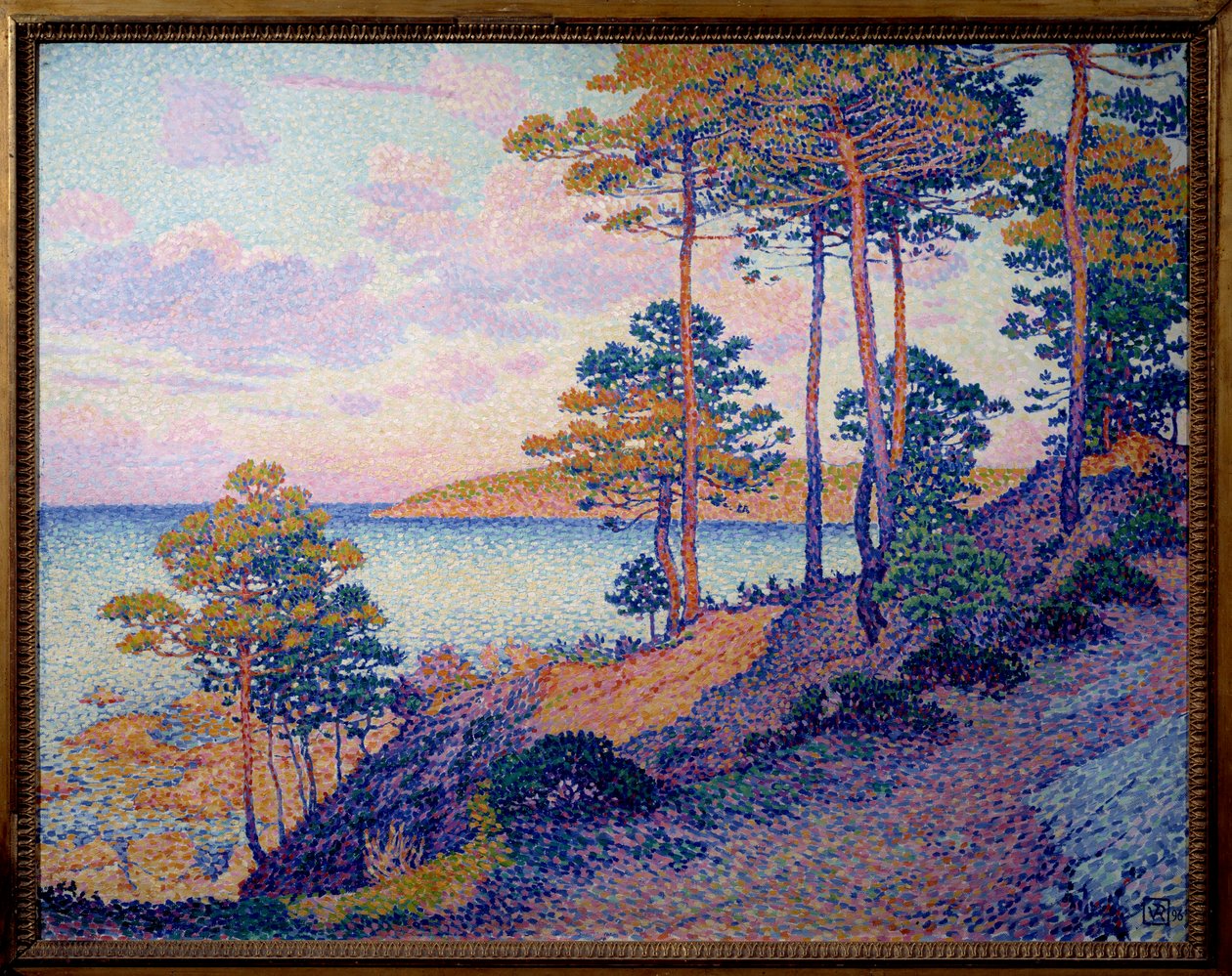 La pointe Saint Pierre a Saint Tropez Malba Theodora Van Rysselberghe (1862-1926) (ec.belg) 1896 Lucemburk. Musee National D Art Et Histoire – Pointe Saint Pierre v Saint Tropez. Obraz Theo Van Rysselberghe (1862-1926) (Belgická škola) od Théo van Rysselberghe