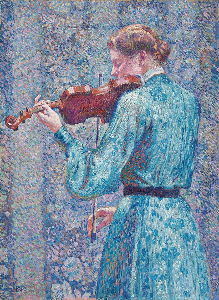 Marie-Anne Weber hraje na housle, 1903 od Théo van Rysselberghe