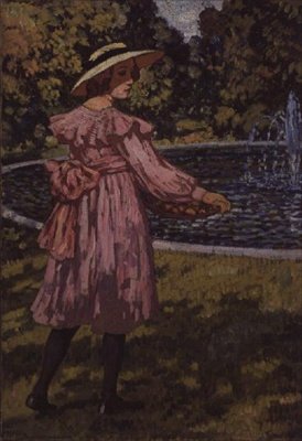 Portrét umělcovy dcery Elizabeth, asi 1910 (olej na plátně) od Théo van Rysselberghe
