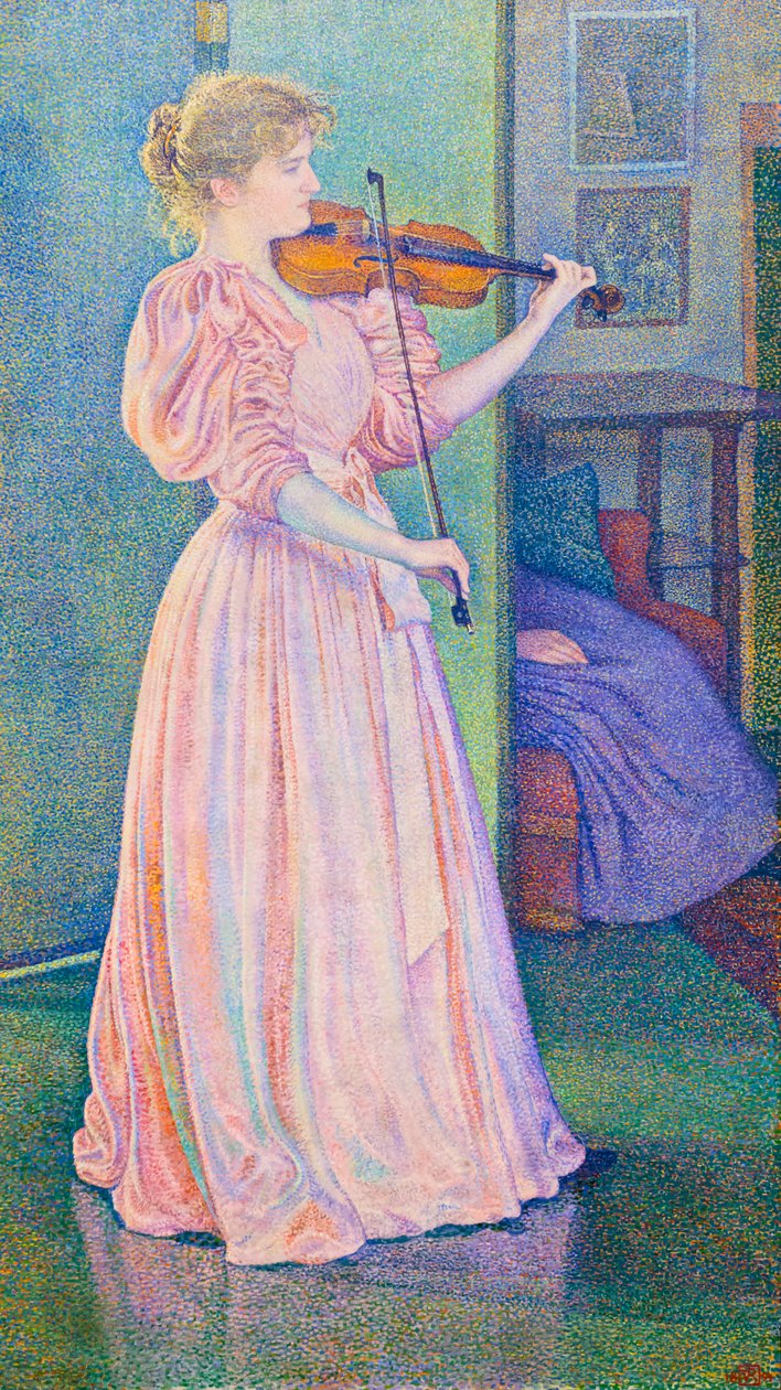 Viulisti Irma Sethen muotokuva od Théo van Rysselberghe