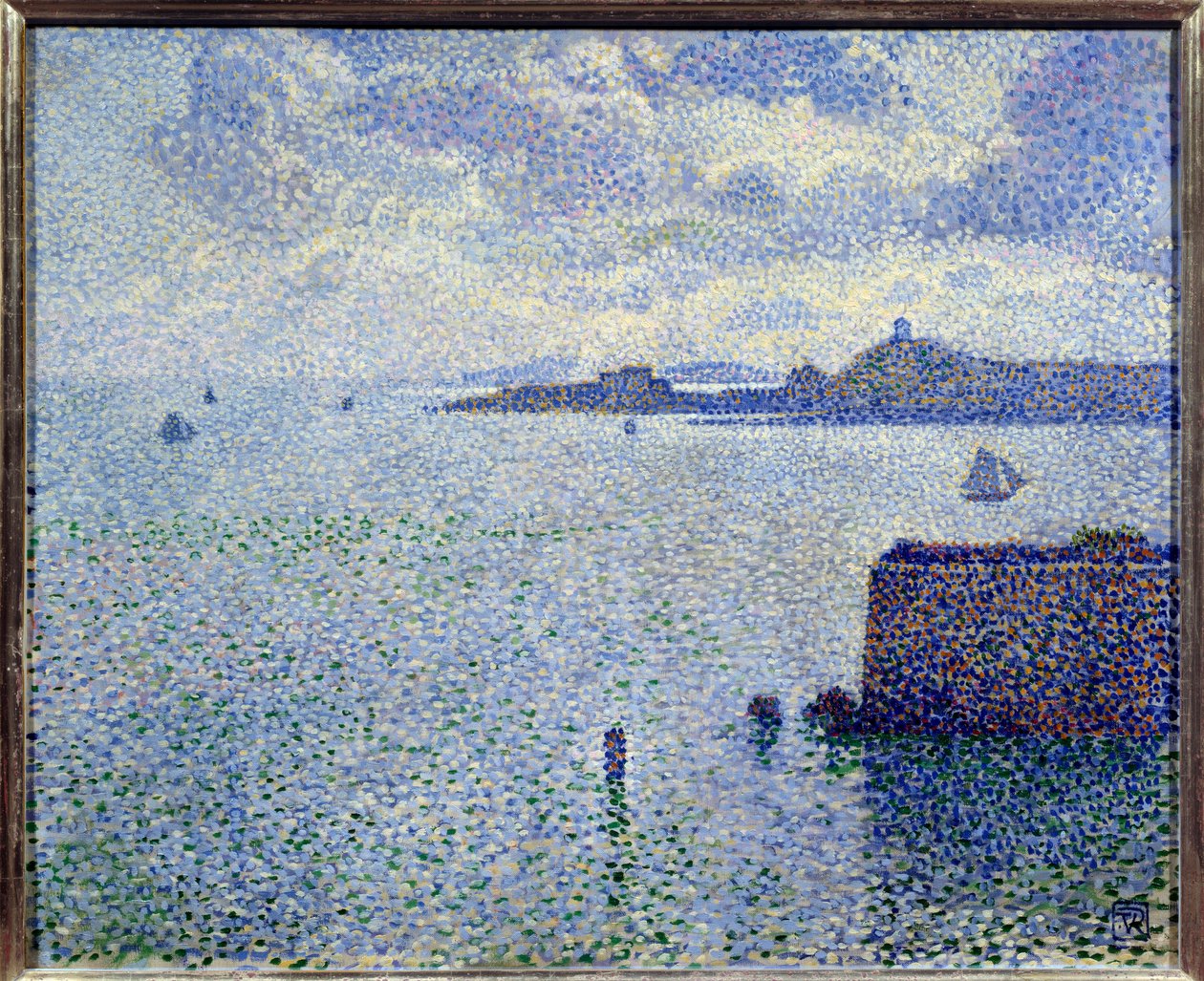 Plachetnice a ústí řek. Obraz Theodore Van Rysselberghe (1862-1926), Bel. od Théo van Rysselberghe