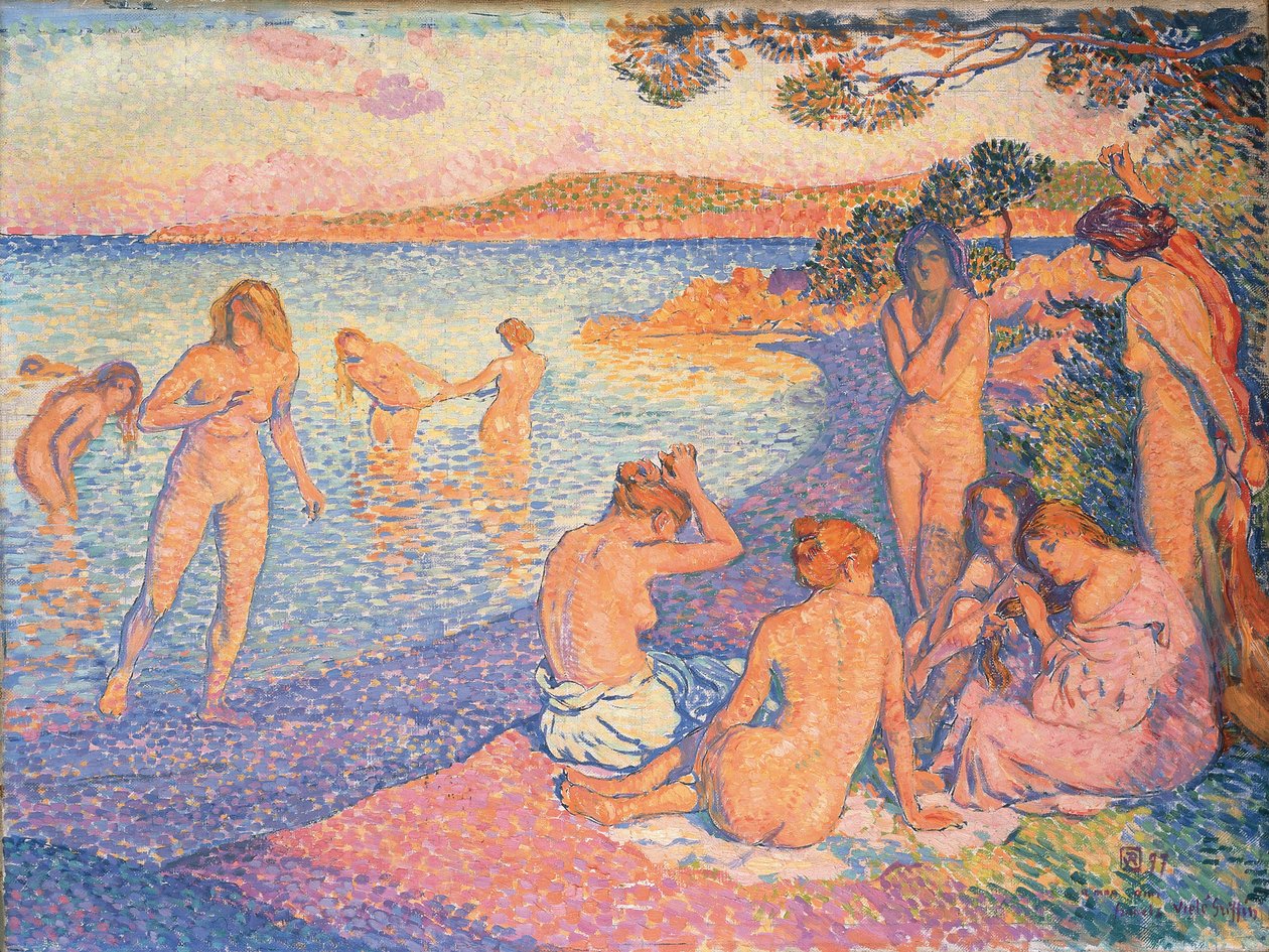 Západ slunce; Hořící hodina, 1897 od Théo van Rysselberghe