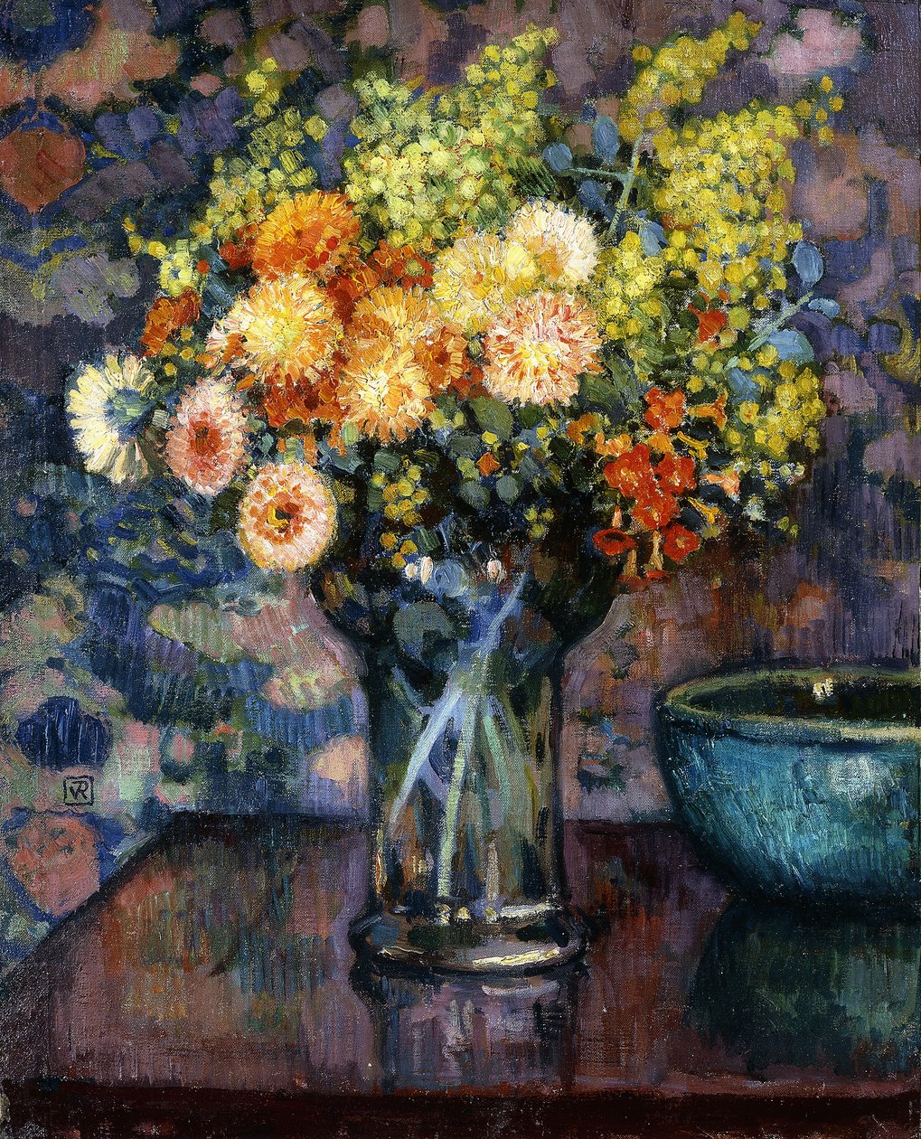 Váza s květinami; Váza s květinami, kolem roku 1911 od Théo van Rysselberghe
