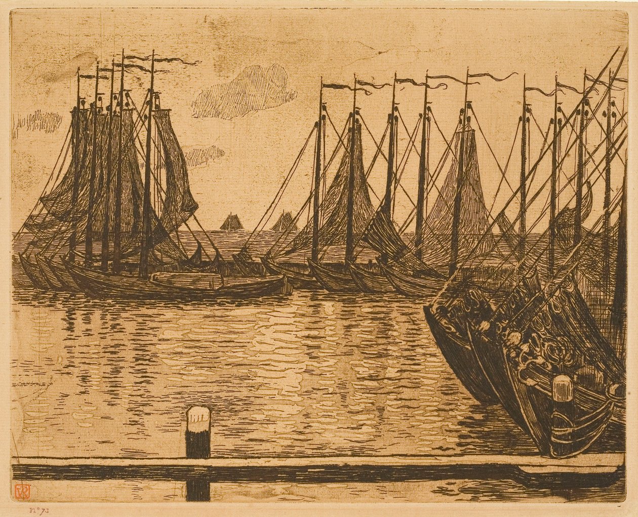 Volendam (Nizozemsko), lodě na kotvě od Théo van Rysselberghe