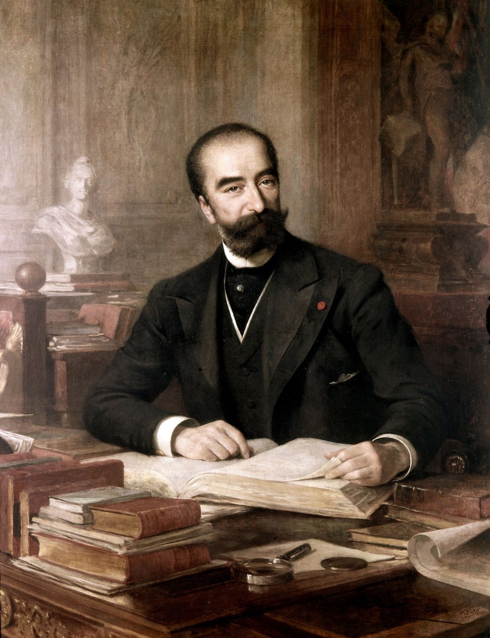 Marie Francois Sadi Carnot u svého stolu olej na plátně od Theobald Chartran