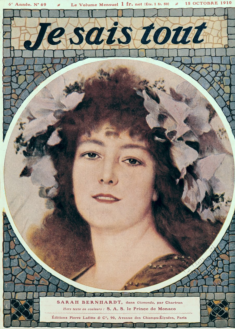 Sarah Bernhardt (1844-1923) v Gismonda od Victoriena Sardoua (1831-1908) přední obálka 