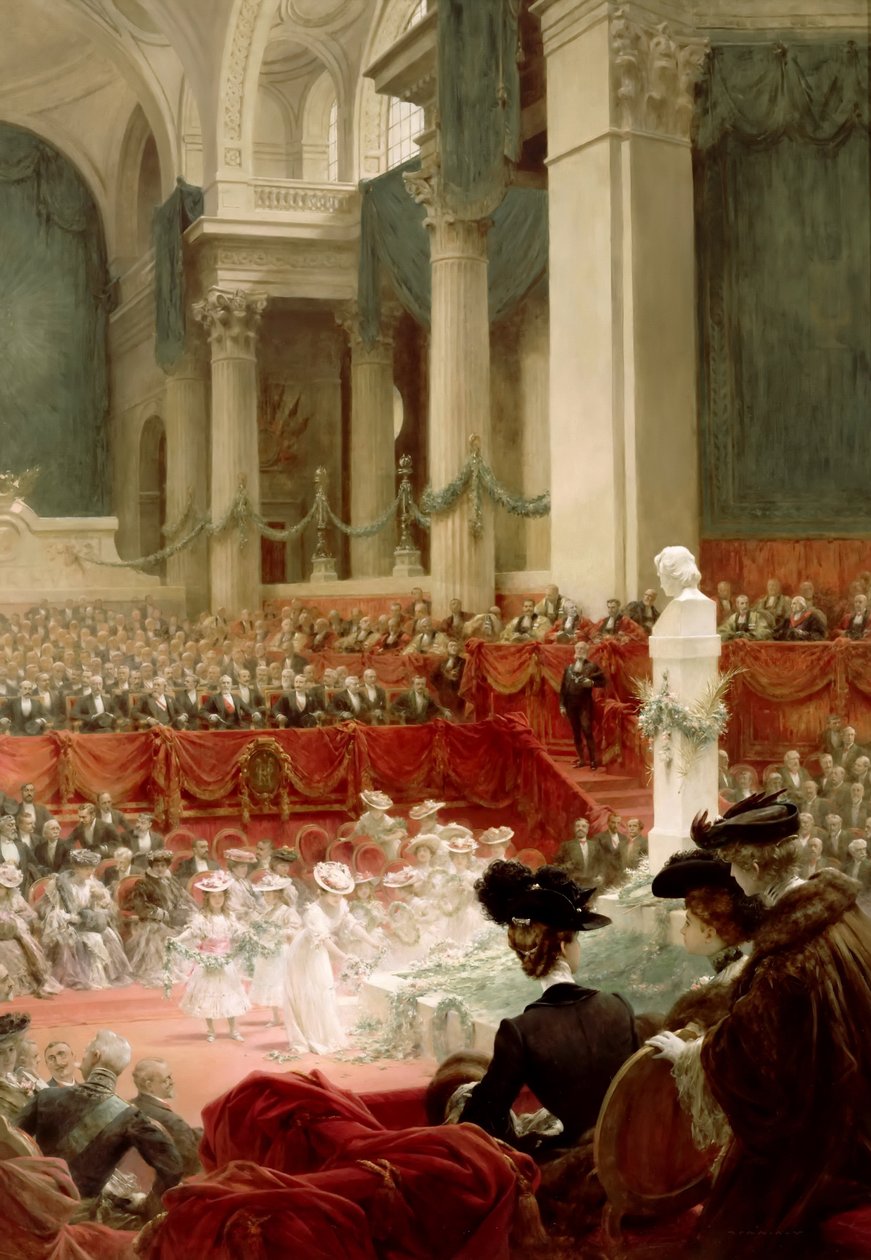 Oslava 100. narozenin Victora Huga v Panthéonu za přítomnosti prezidenta Félixe od Theobald Chartran
