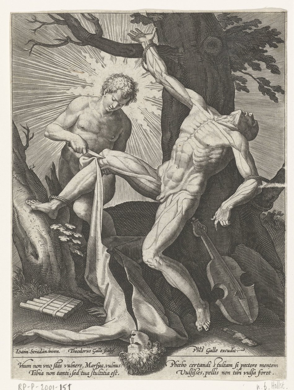 Apollo chřadne Marsyas od Theodoor Galle
