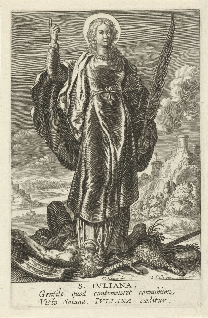 Heilige Juliana S. Juliana (titul na objektu) Feminine heiligen (název série) Mirror Illuminated Virgin (název série) od Theodoor Galle